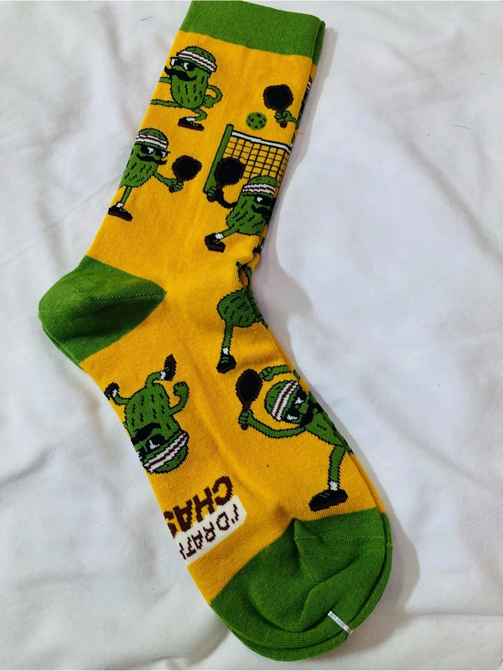 I'd Rather Be Chasing Yellow & Green Novelty Socks